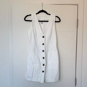 Linen White Sleeveless Dress